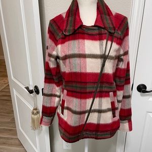 Cabi- Warm and furry Shelter Plaid Moto Limited Edition Jacket- Small (#3678)
